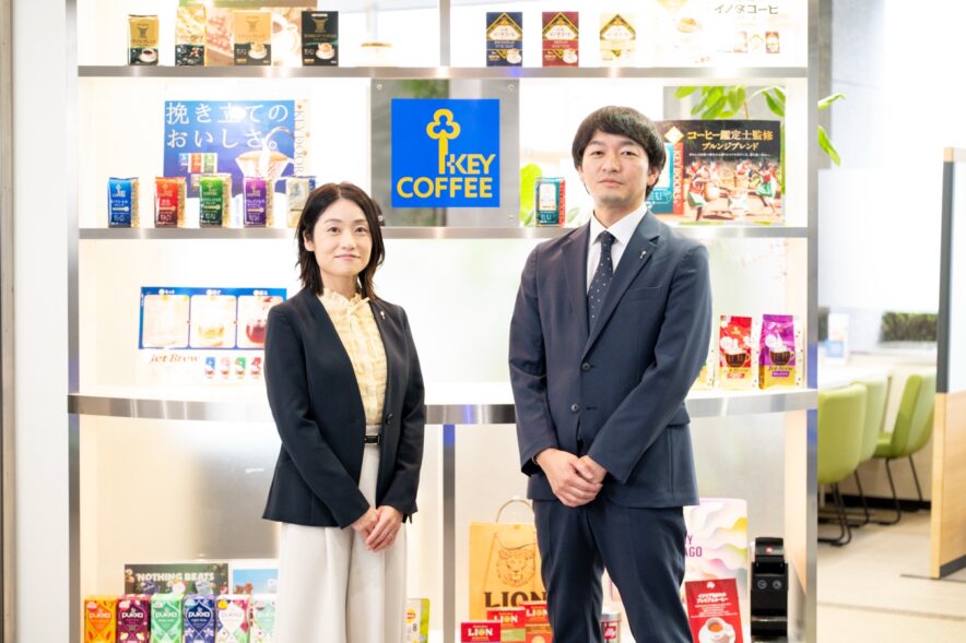 取材に応じたキーコーヒーの枡井様と髙木様